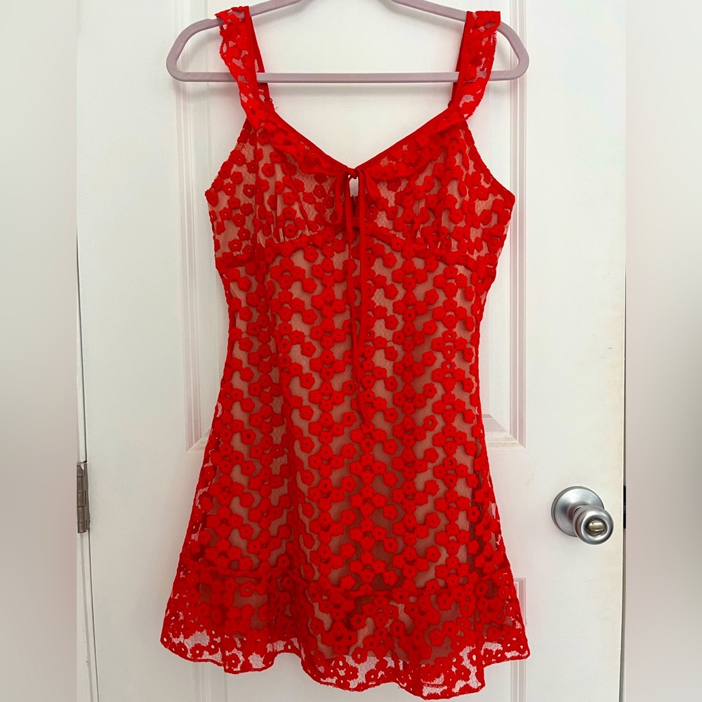 Just Me mini dress very flattering size Medium brand new